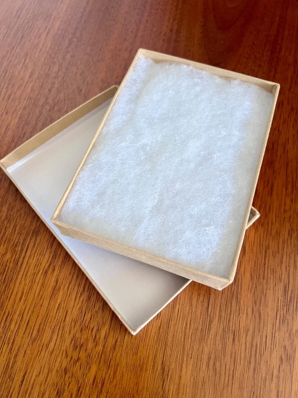 Qty 15 Brown Kraft Cotton-Filled Jewelry Boxes 5-1/4